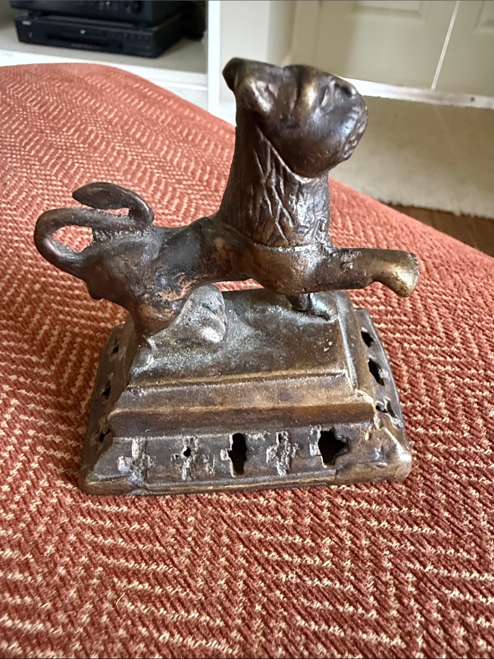 Indian Brass/Bronze Lion Statue Foot Scrubber / Match Striker